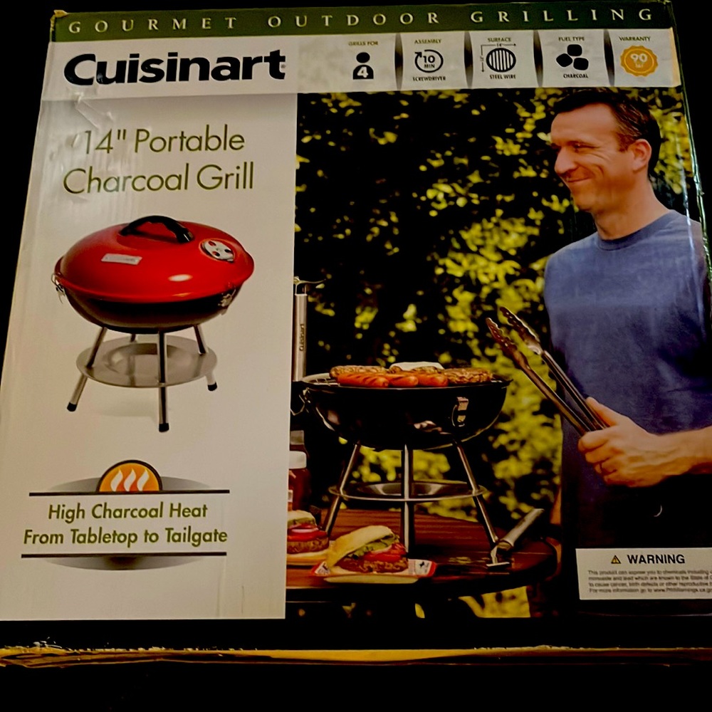 Cuisinart 14” bbq grip. Charcoal. Brand new in box.